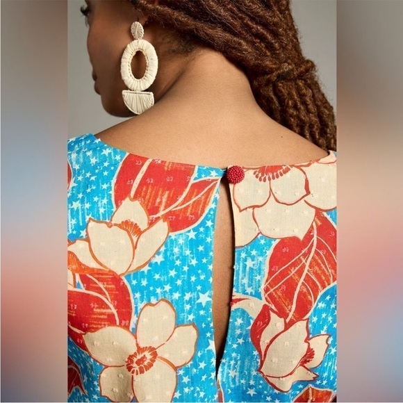 ⭐️ NEW Farm Rio x Anthropologie Puff-Sleeve Bubble Blouse Size XL - Picture 4 of 8